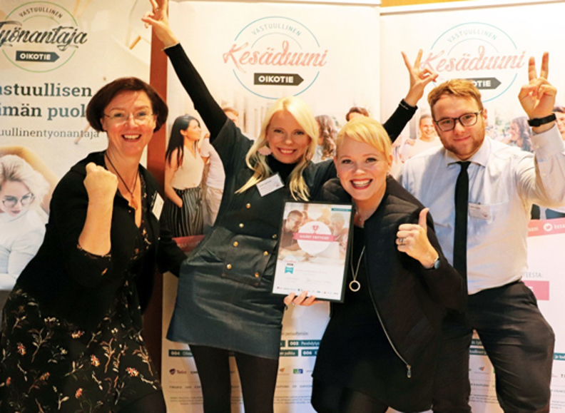 Varma juhlii Vastuullisin kes&auml;ty&ouml; -kilpailun toista sijaa